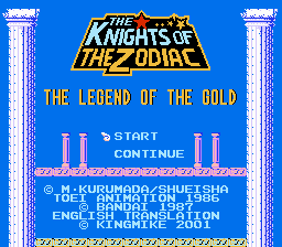 Knights of the Zodiac: The Legend of the Gold (English Translation) Title Screen